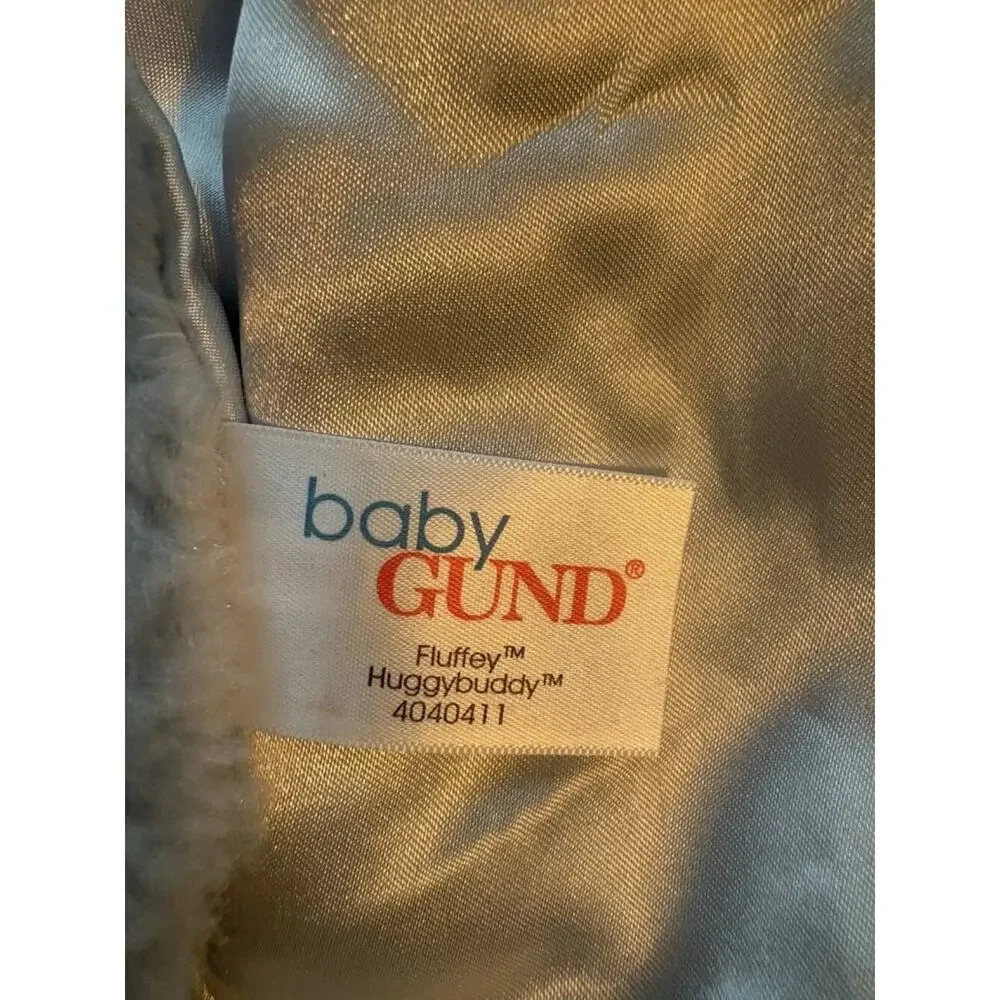 Gund Baby Fluffy Huggy Buddy Plush Blanket Blue Stuffy Puppy Dog Boy's NWT